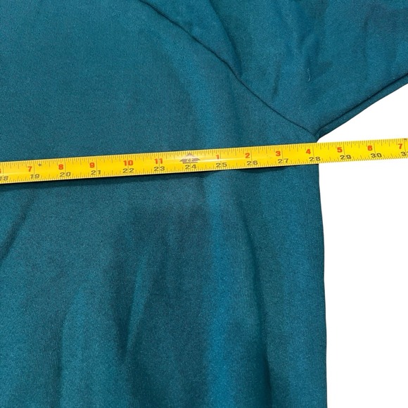 Vtg Fruit Of The Loom Raglan Sweatshirt 80s Teal Blue 90s Made USA NOS Blank 3XL - Picture 5 of 6